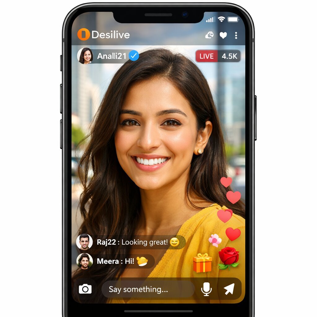 Desilive uygulamasının güvenli ve kullanıcı dostu görüntülü sohbet arayüzü.