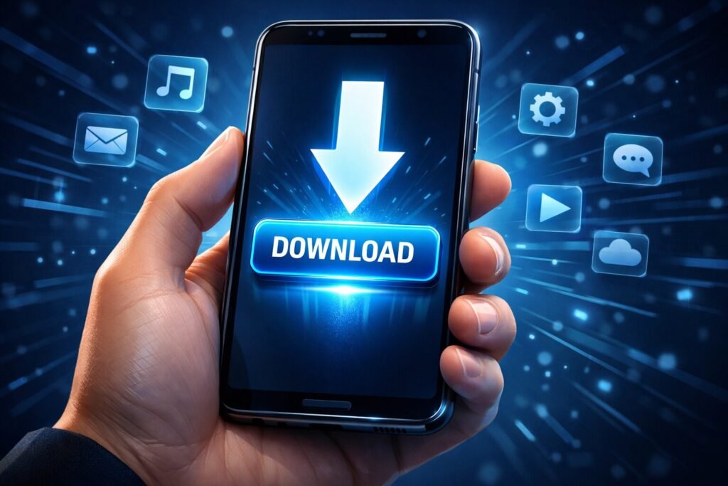 Desilive uygulamasının telefona nasıl indirileceğini ve kurulacağını anlatan, ekrandaki indirme butonu görseli.