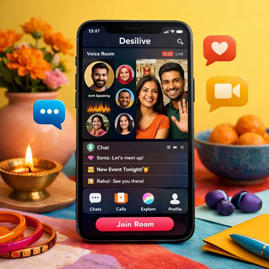 Desilive'in görüntülü, sesli ve çeviri özelliklerini bir arada sunan arayüz özeti.